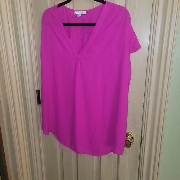 Fuchsia Woman's Plus sz 2X Chaus Shirt short sleeves - Picture 7 of 9